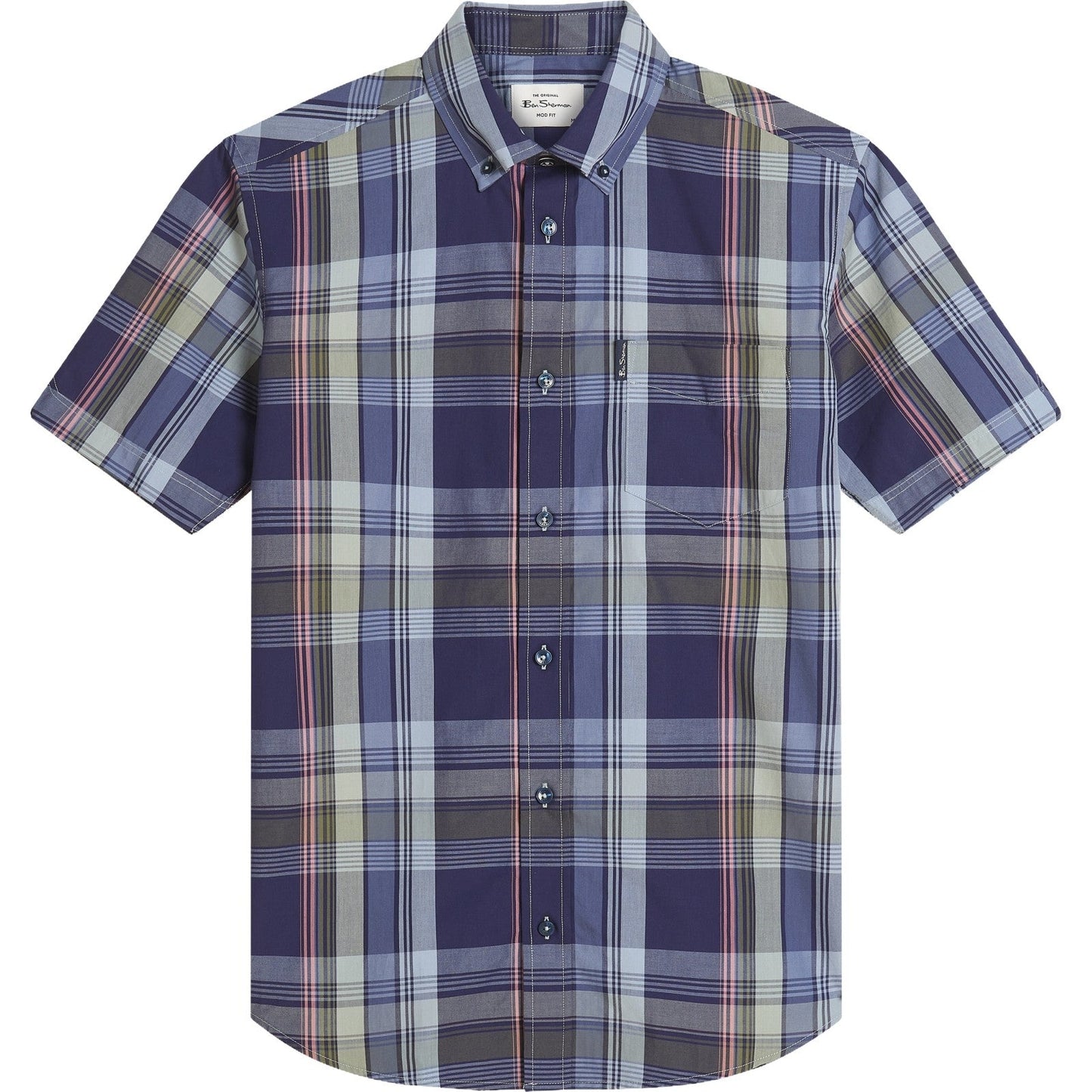 Ben Sherman Mens Block Check Short Sleeve Shirt