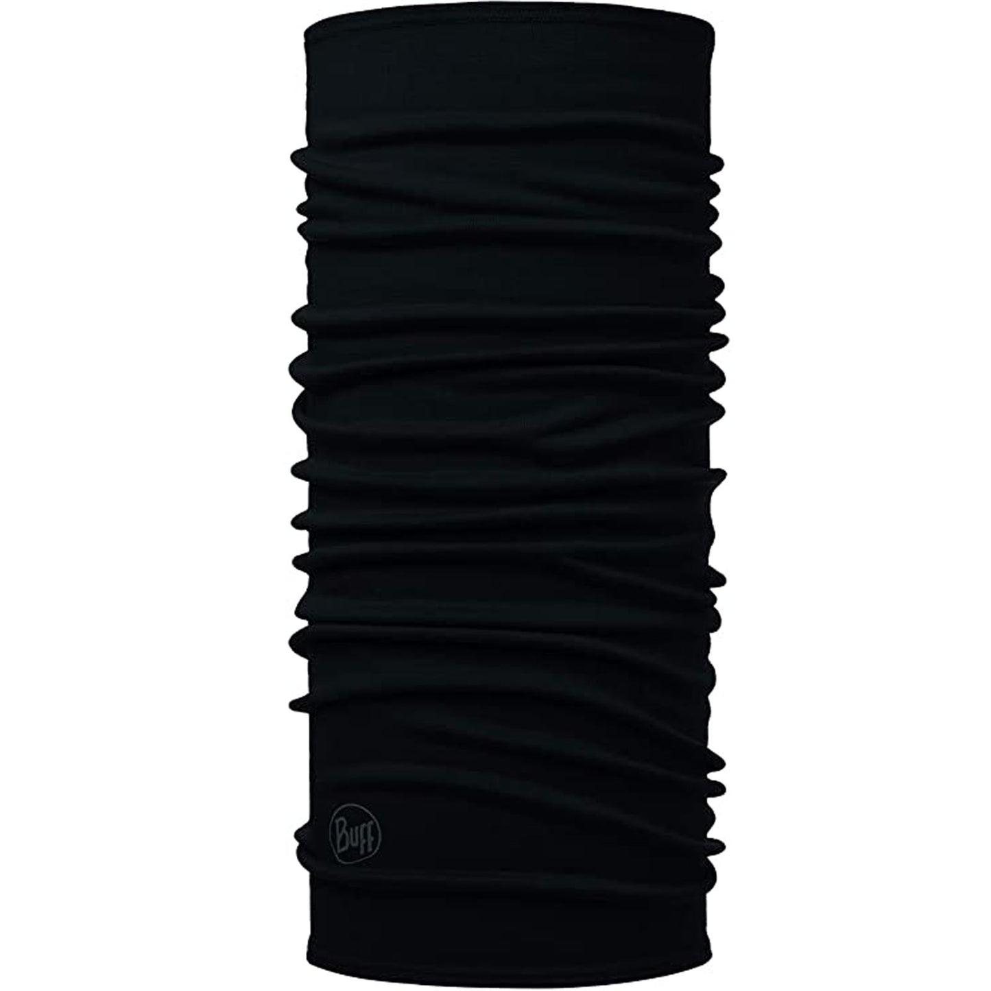 Buff Midweight Merino Wool Solid Bandana Neck Gaiter - Black