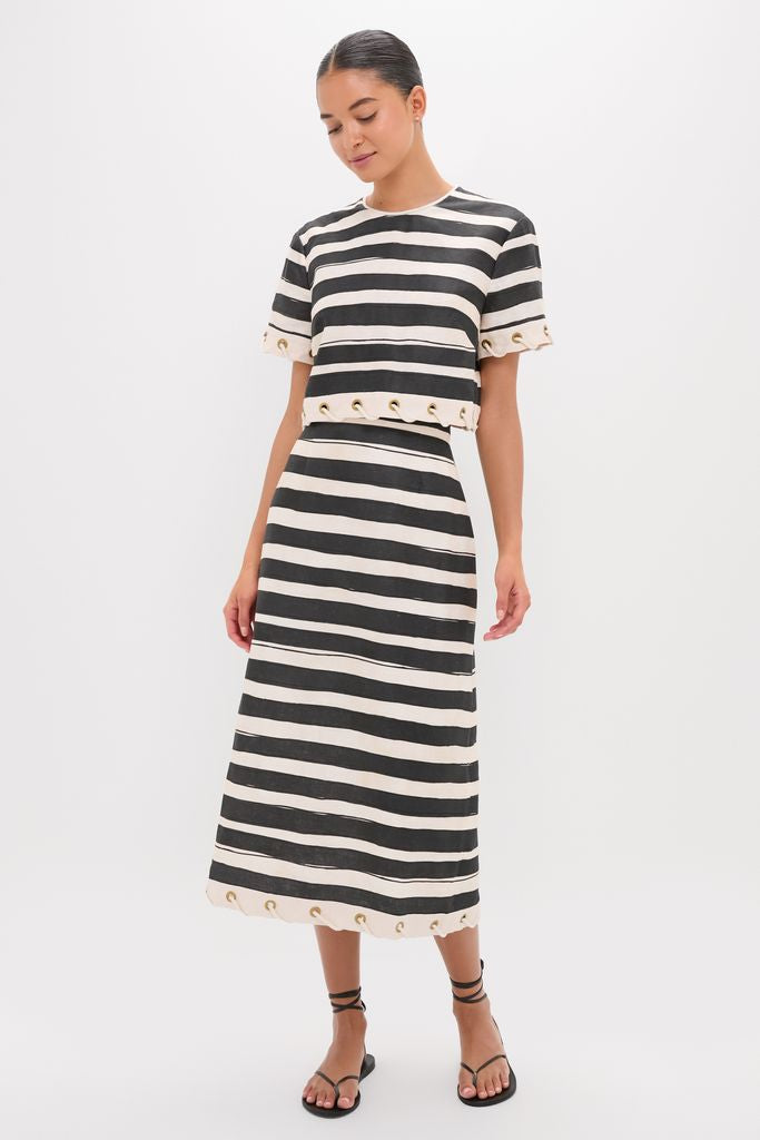 Black Stripe Story Top