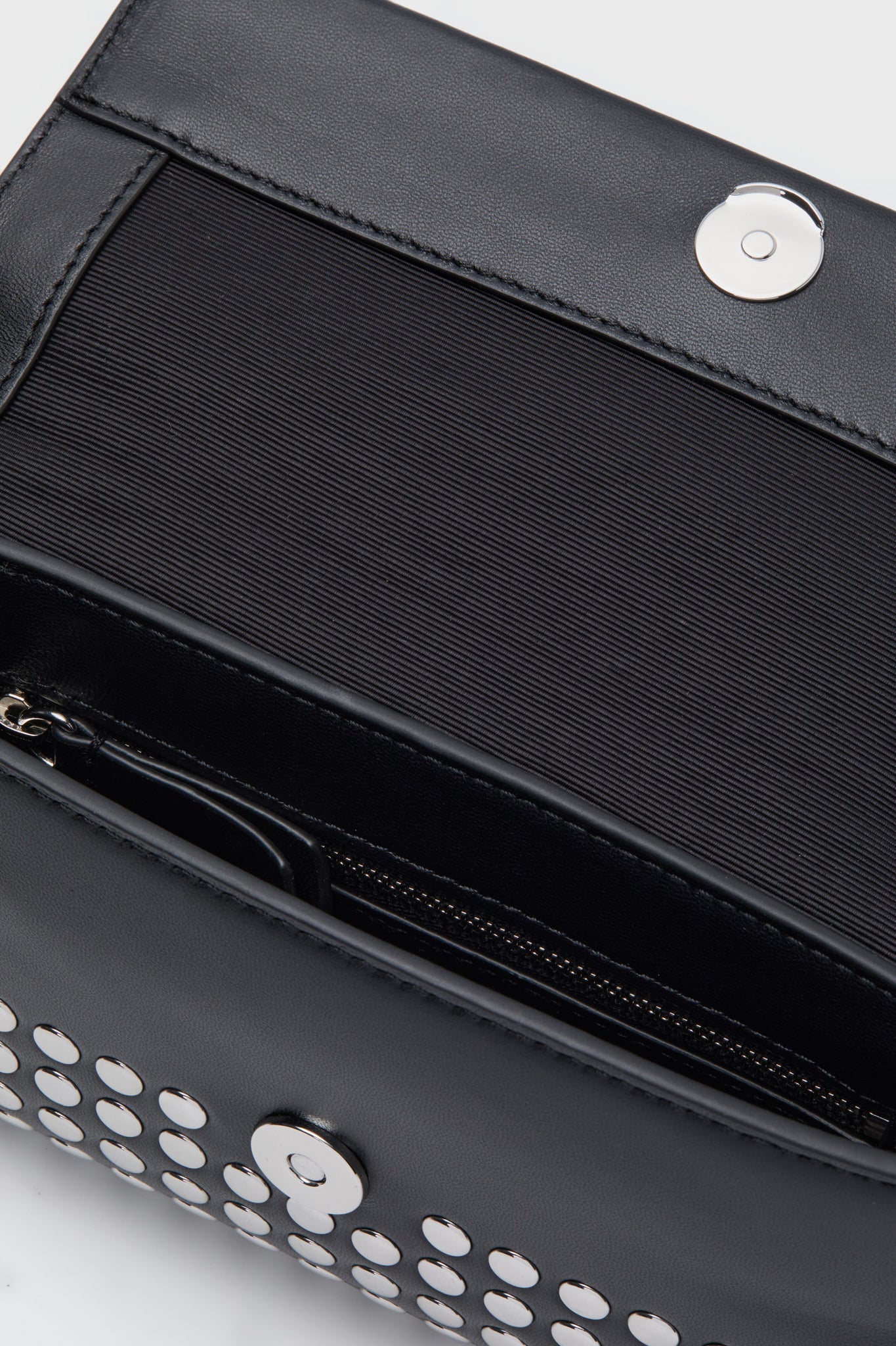 Black Silver Studded Charlee Clutch