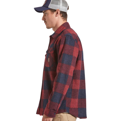 Brixton Mens Bowery Arctic Stretch Button Up Fleece