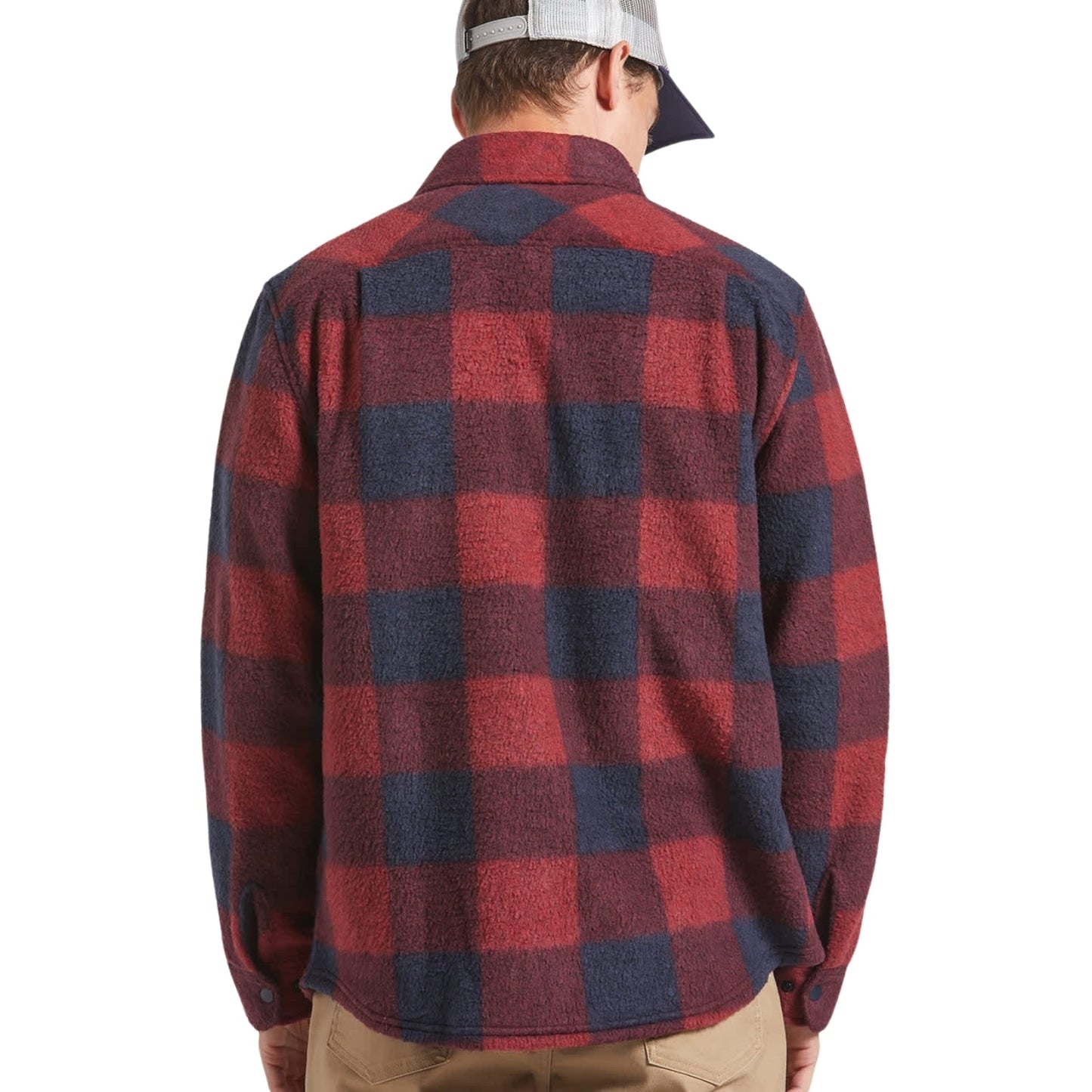 Brixton Mens Bowery Arctic Stretch Button Up Fleece