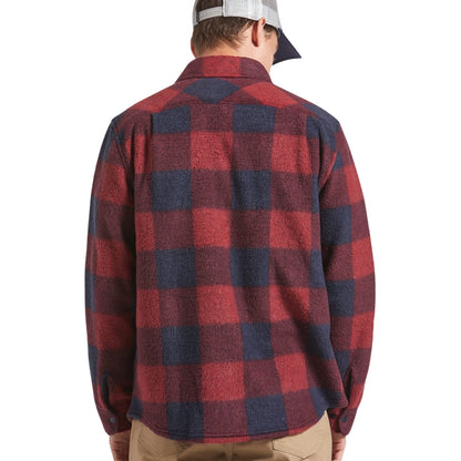 Brixton Mens Bowery Arctic Stretch Button Up Fleece
