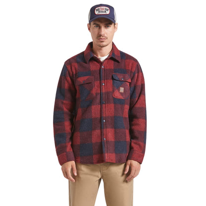 Brixton Mens Bowery Arctic Stretch Button Up Fleece
