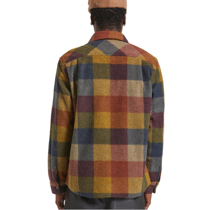 Brixton Mens Bowery Arctic Stretch Button Up Fleece