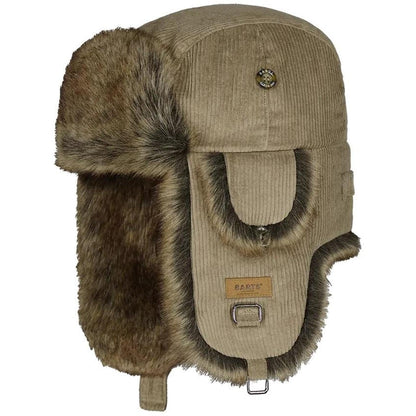 Barts Rib Cord Faux Fur Lining Strap Bomber Hat