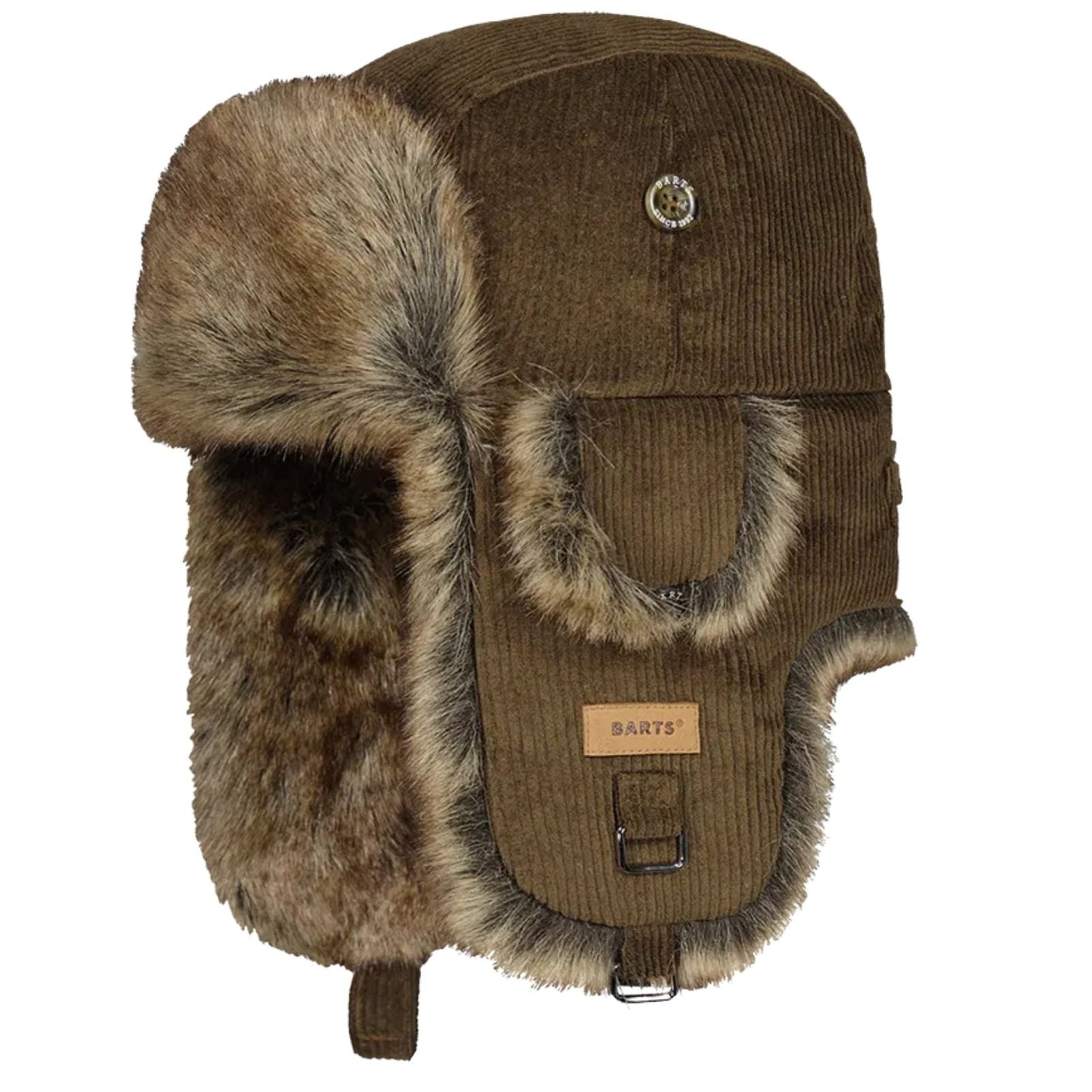 Barts Rib Cord Faux Fur Lining Strap Bomber Hat