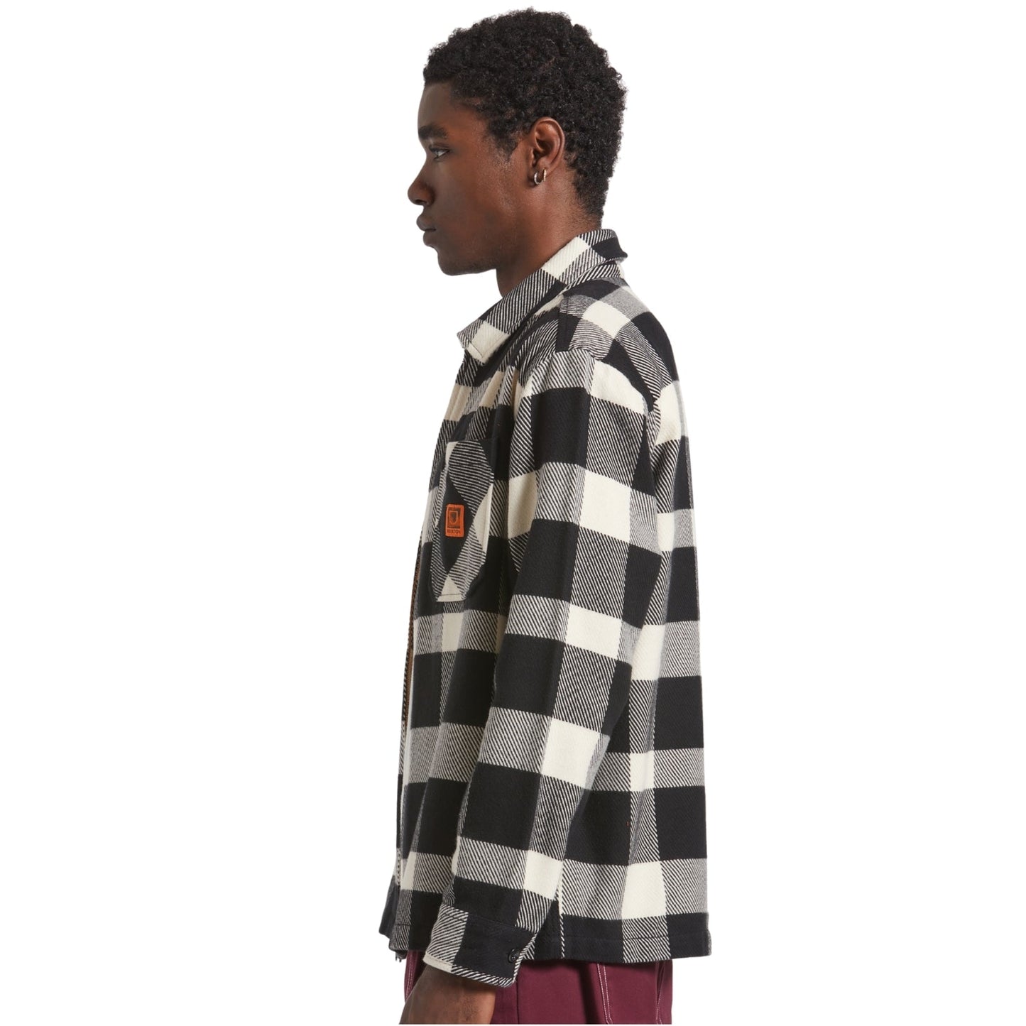 Brixton Mens Union Full Zip Flannel Bomber Jacket