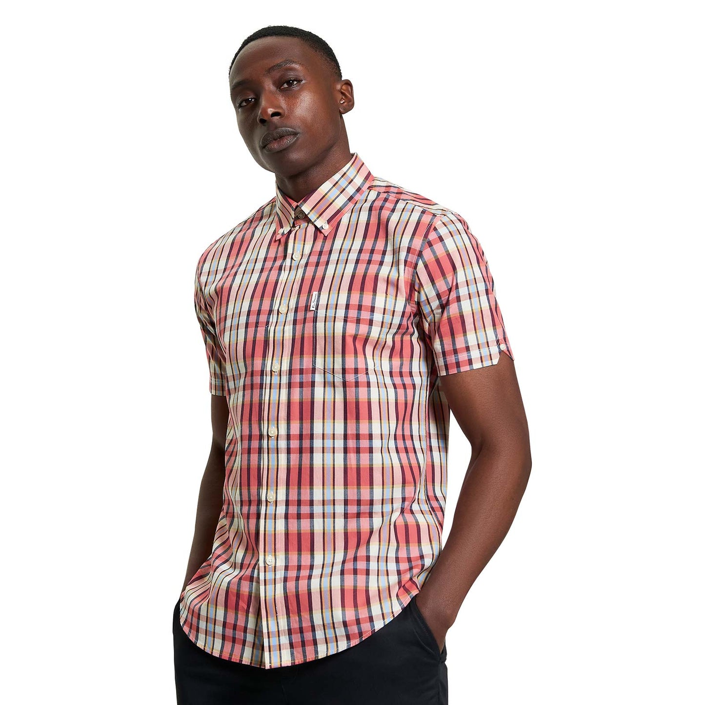 Ben Sherman Mens Irregular Check Short Sleeve Shirt