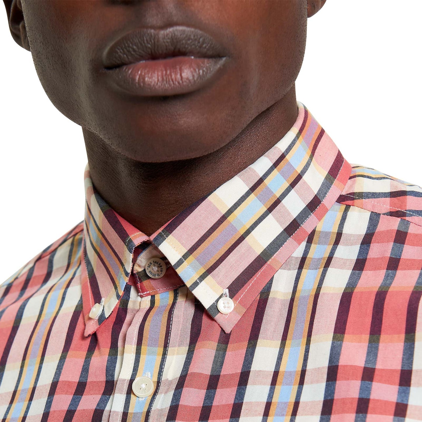 Ben Sherman Mens Irregular Check Short Sleeve Shirt