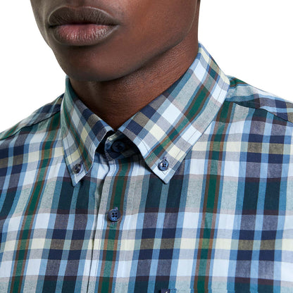 Ben Sherman Mens Irregular Check Big & Tall Short Sleeve Shirt