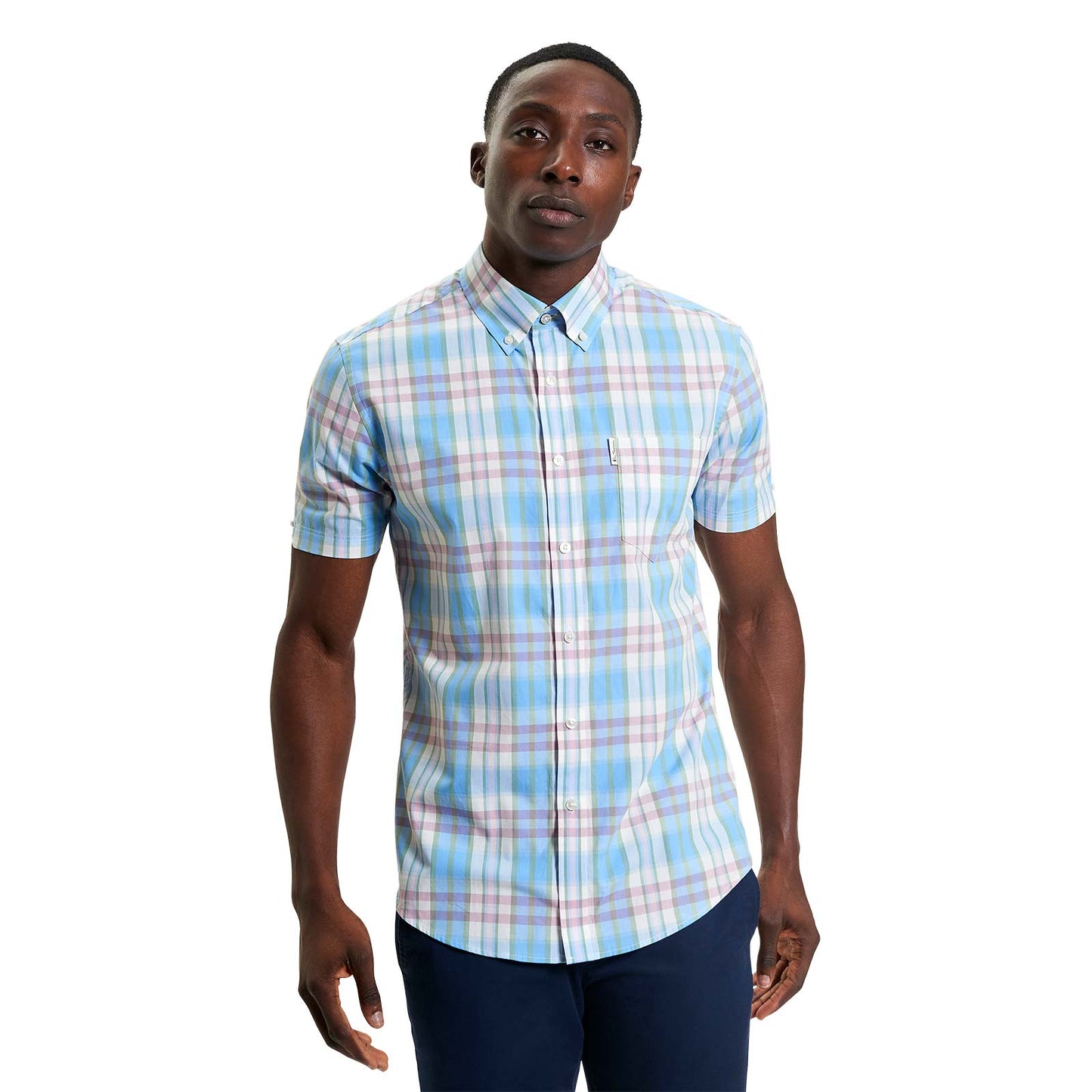Ben Sherman Mens Irregular Check Short Sleeve Shirt