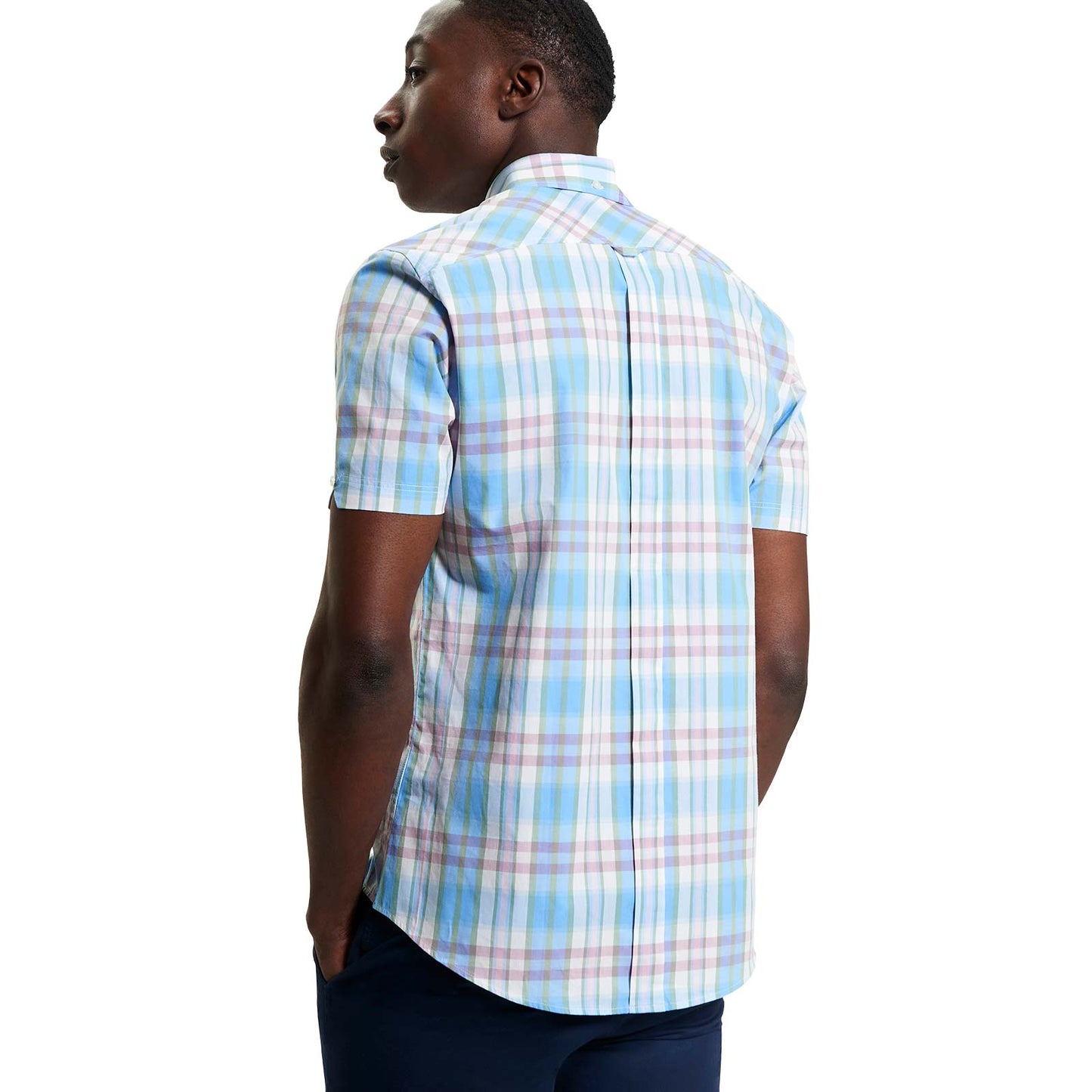 Ben Sherman Mens Irregular Check Big & Tall Short Sleeve Shirt