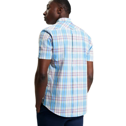 Ben Sherman Mens Irregular Check Big & Tall Short Sleeve Shirt