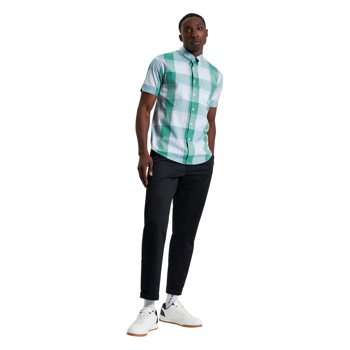 Ben Sherman Mens Multicolour Overcheck Short Sleeve Shirt