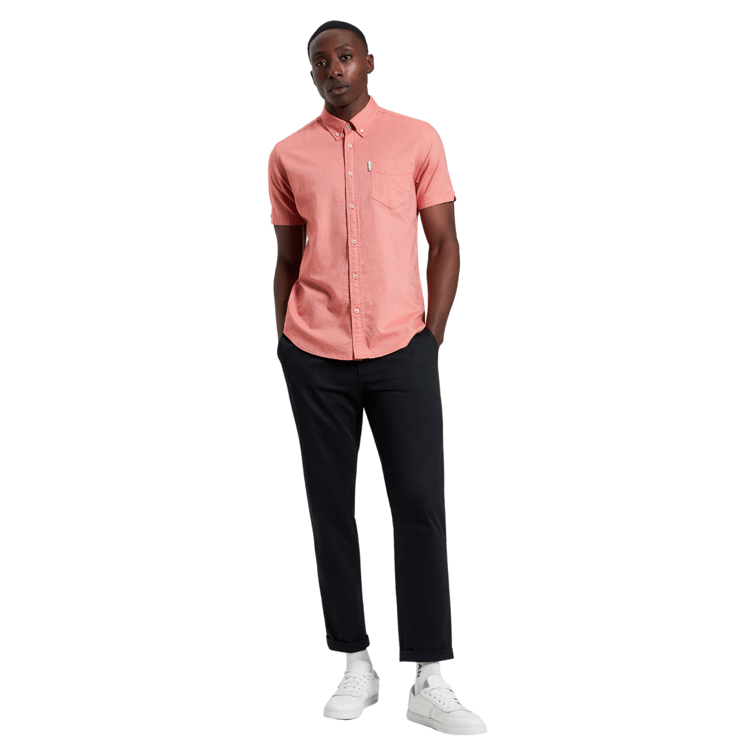 Ben Sherman Mens Signature Oxford Big & Tall Short Sleeve Shirt