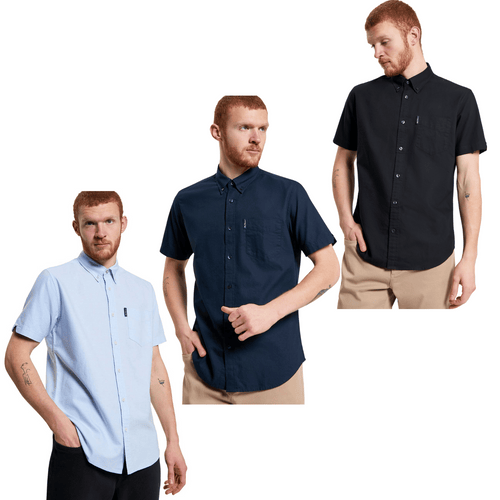 Ben Sherman Mens Signature Oxford Big & Tall Short Sleeve Shirt