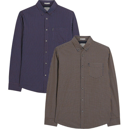 Ben Sherman Mens Signature Gingham Long Sleeve Shirt