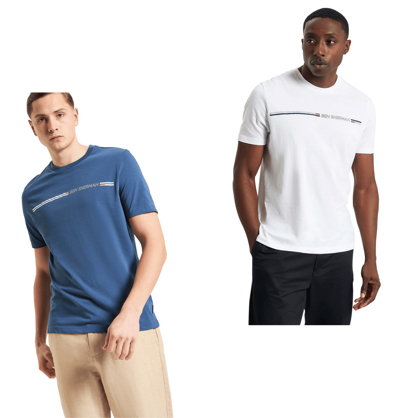 Ben Sherman Mens Core Stripe Tee Short Sleeve T-Shirt