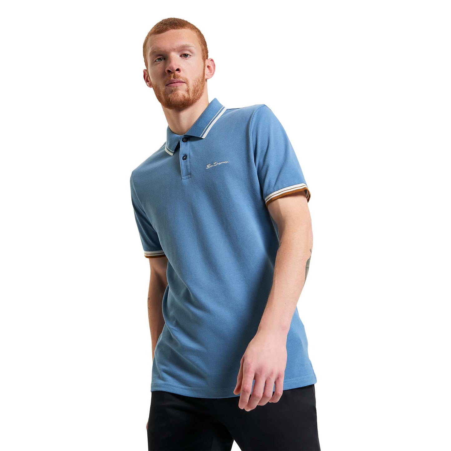 Ben Sherman Mens Signature Pique Short Sleeve Polo Shirt