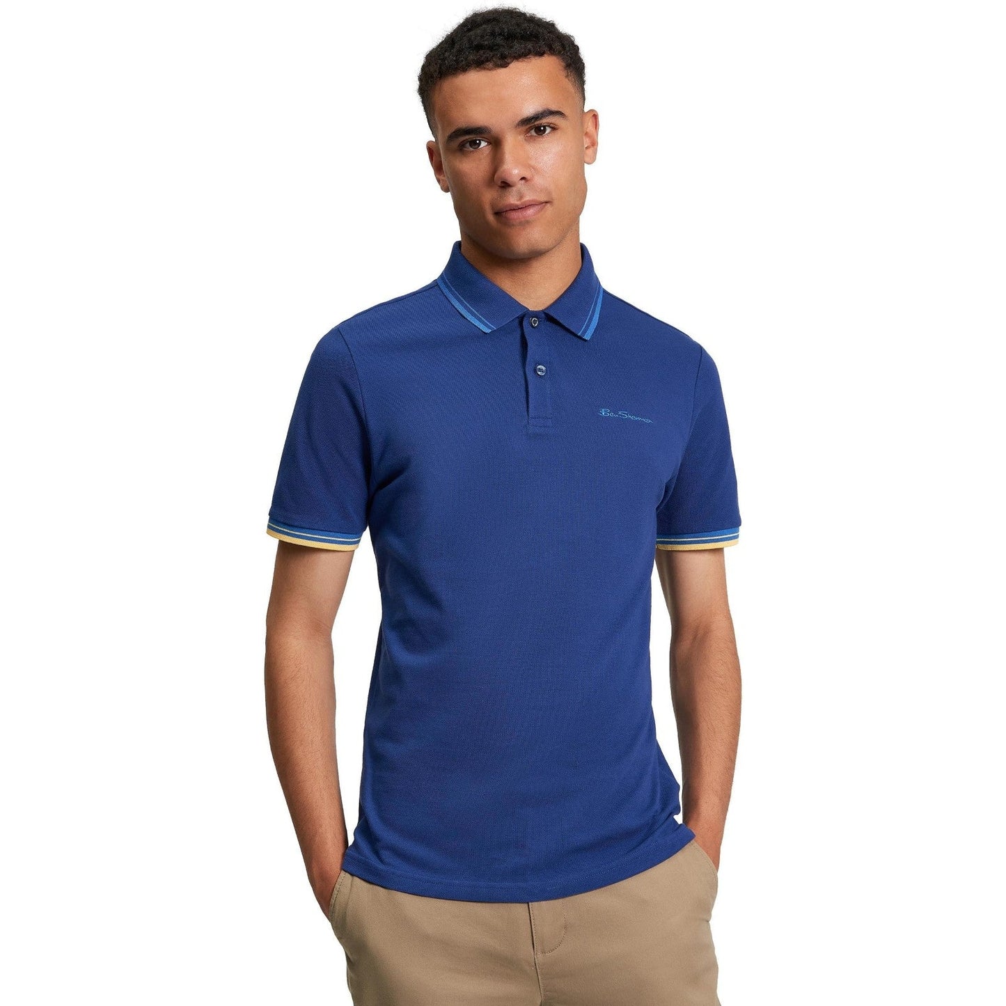 Ben Sherman Mens Signature Pique Short Sleeve Polo Shirt