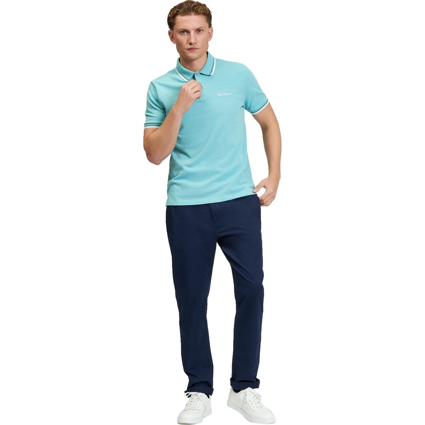 Ben Sherman Mens Signature Pique Short Sleeve Polo Shirt
