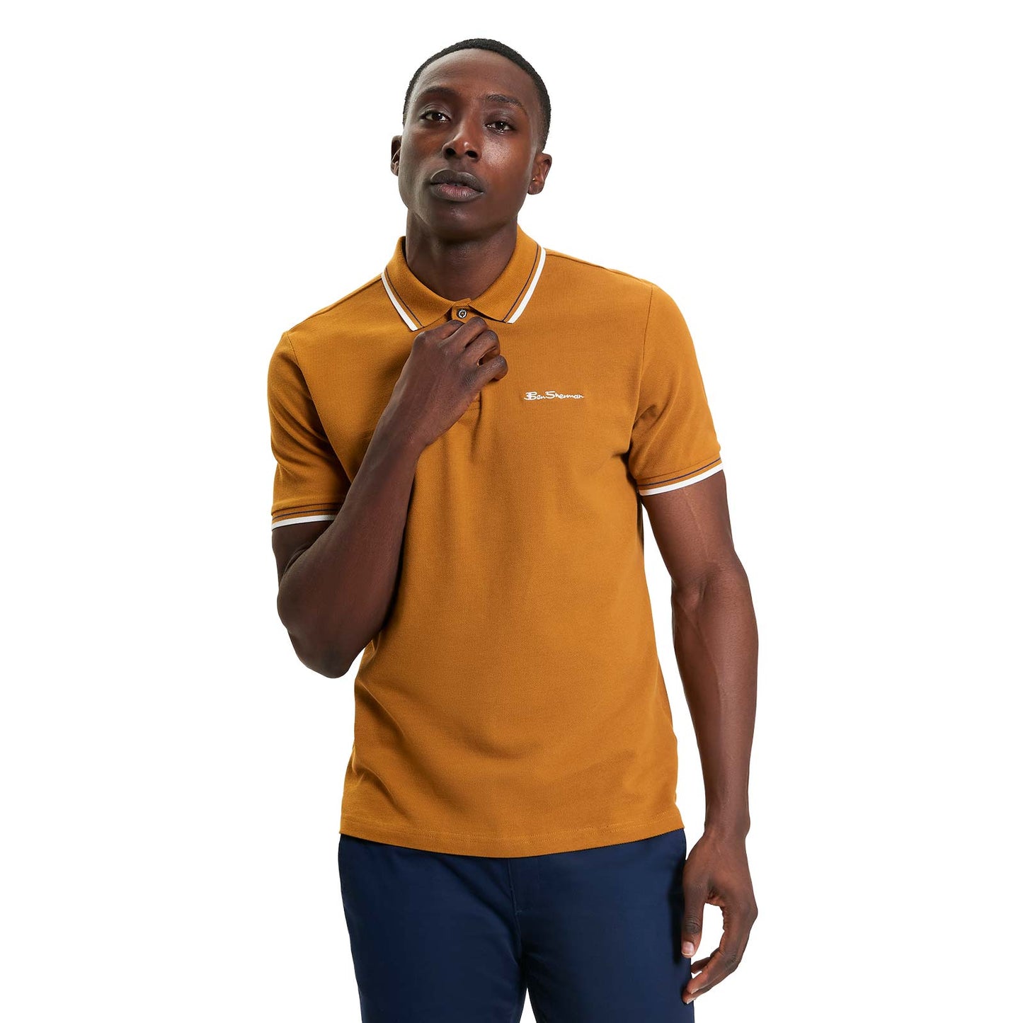 Ben Sherman Mens Signature Pique Short Sleeve Polo Shirt