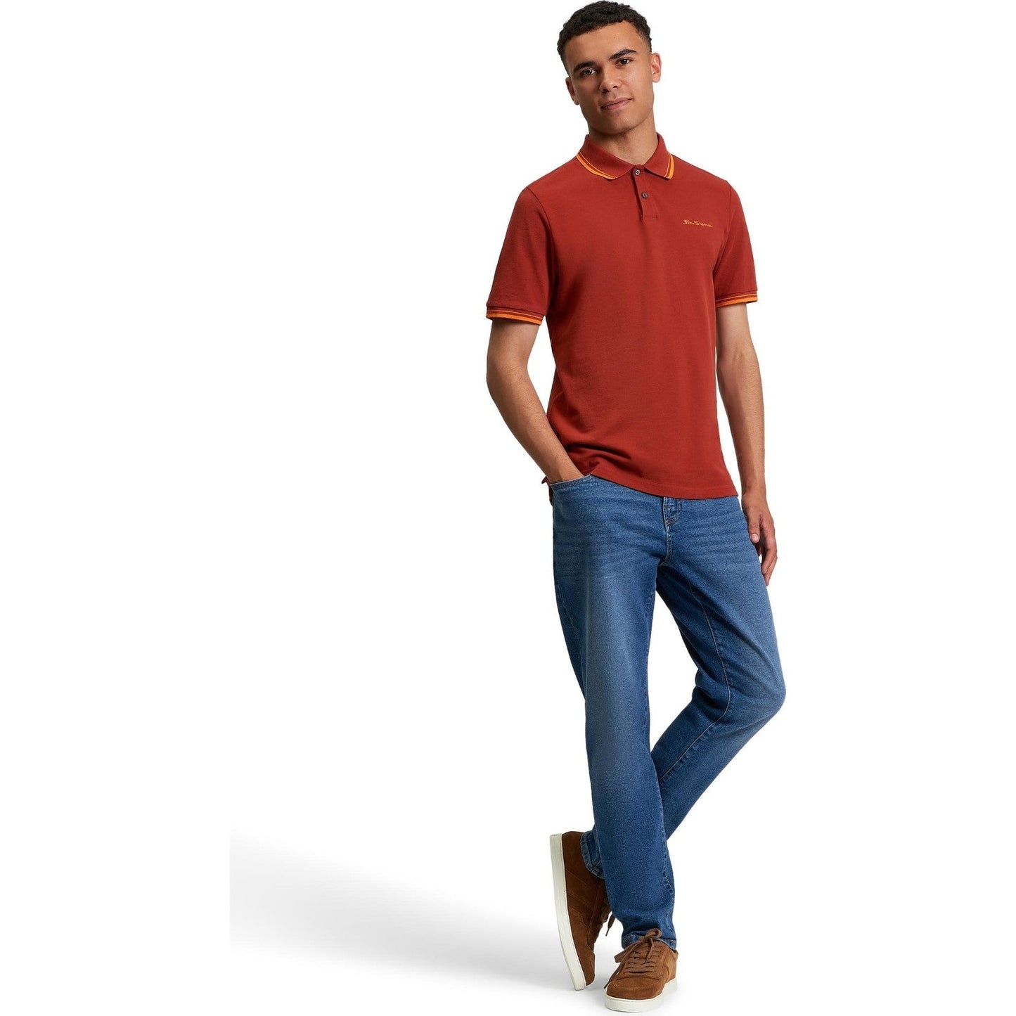 Ben Sherman Mens Signature Pique Big & Tall Short Sleeve Polo Shirt