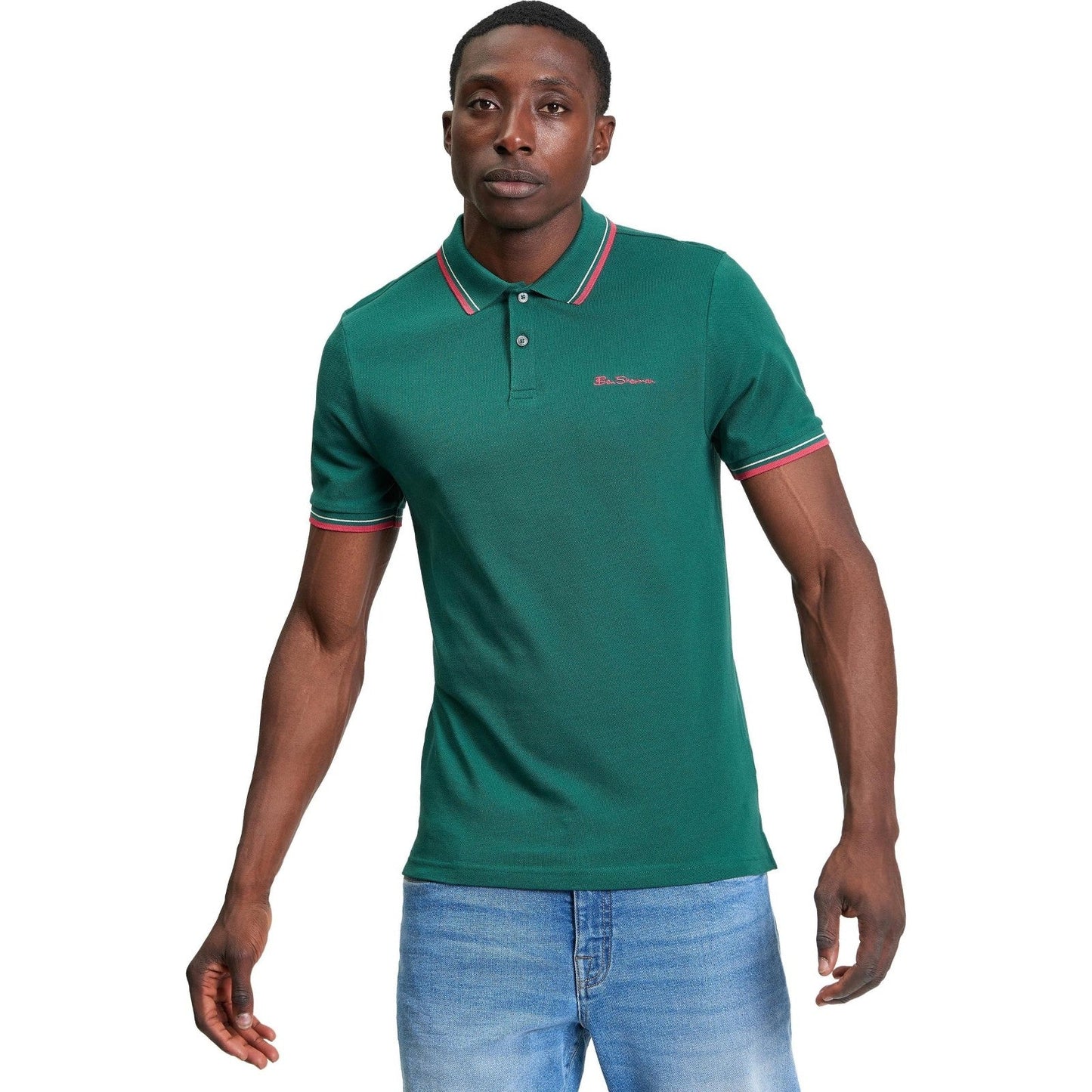 Ben Sherman Mens Signature Pique Short Sleeve Polo Shirt