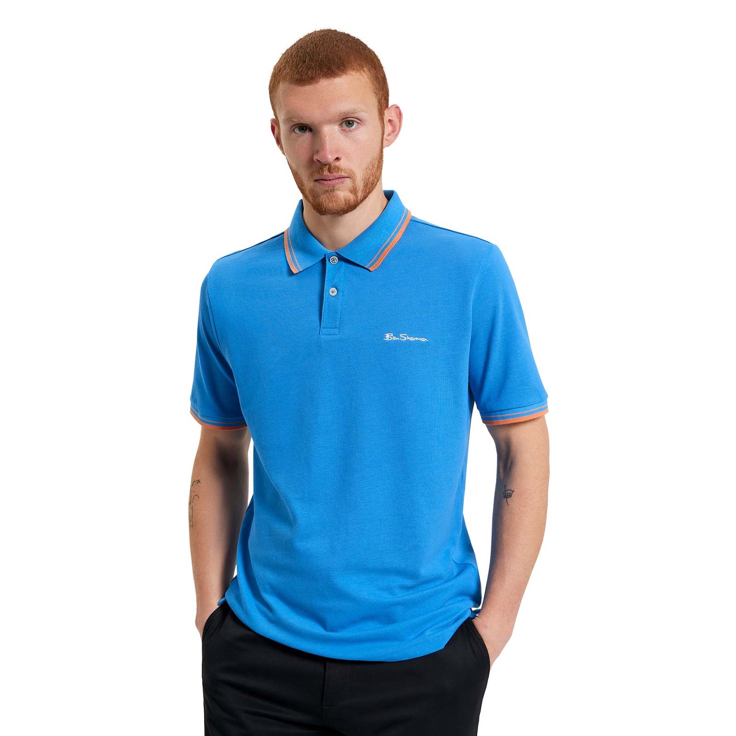 Ben Sherman Mens Signature Pique Short Sleeve Polo Shirt
