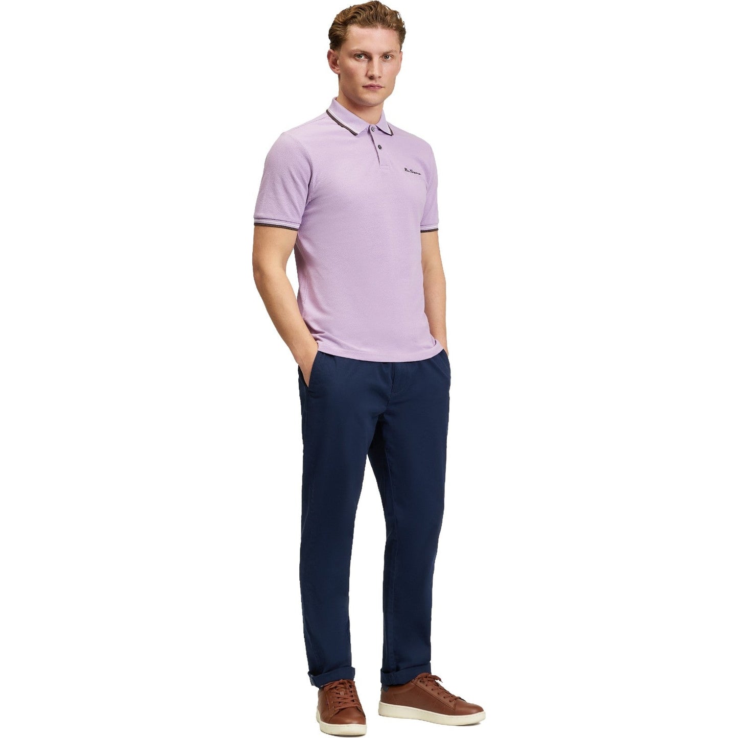 Ben Sherman Mens Signature Pique Short Sleeve Polo Shirt