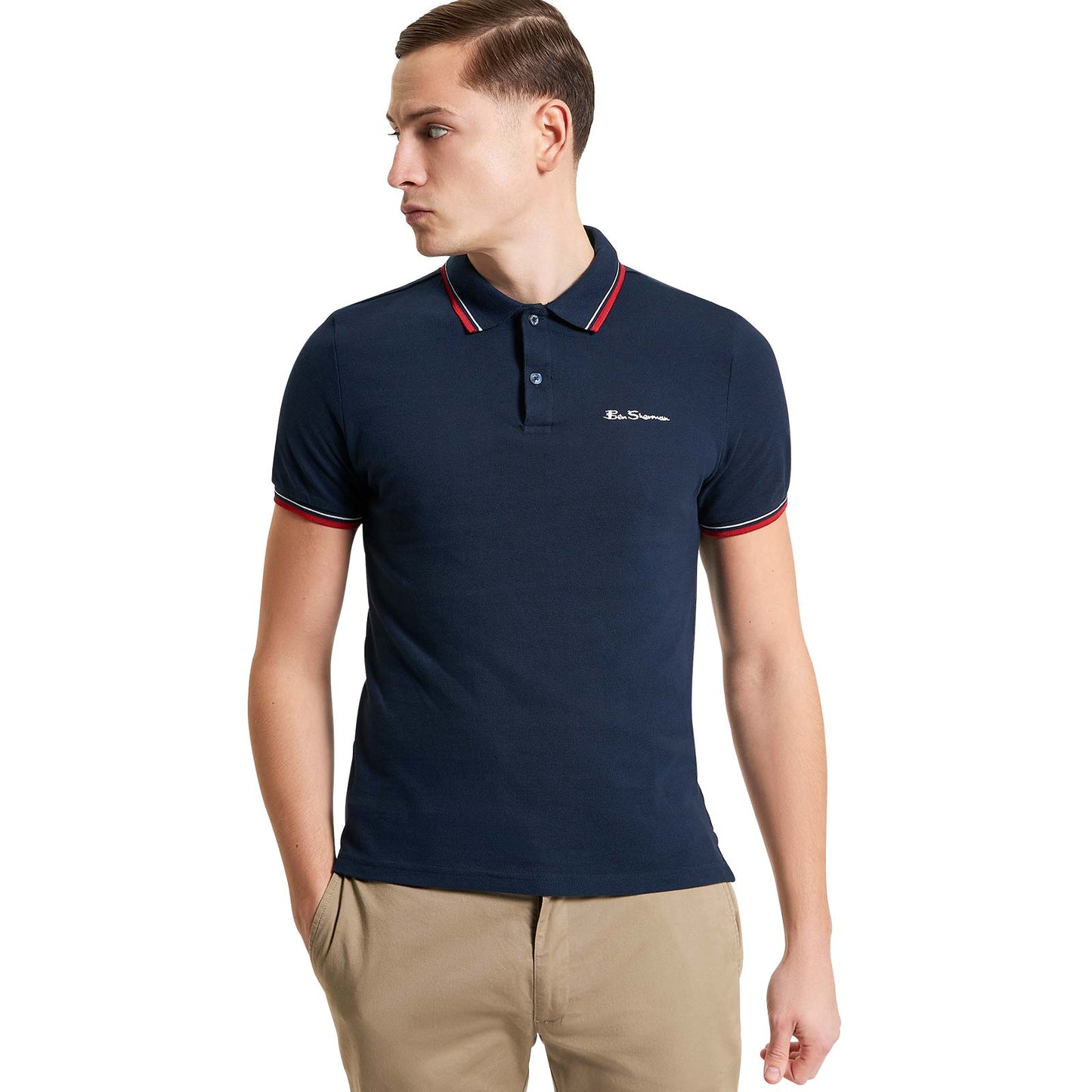 Ben Sherman Mens Signature Pique Big & Tall Short Sleeve Polo Shirt