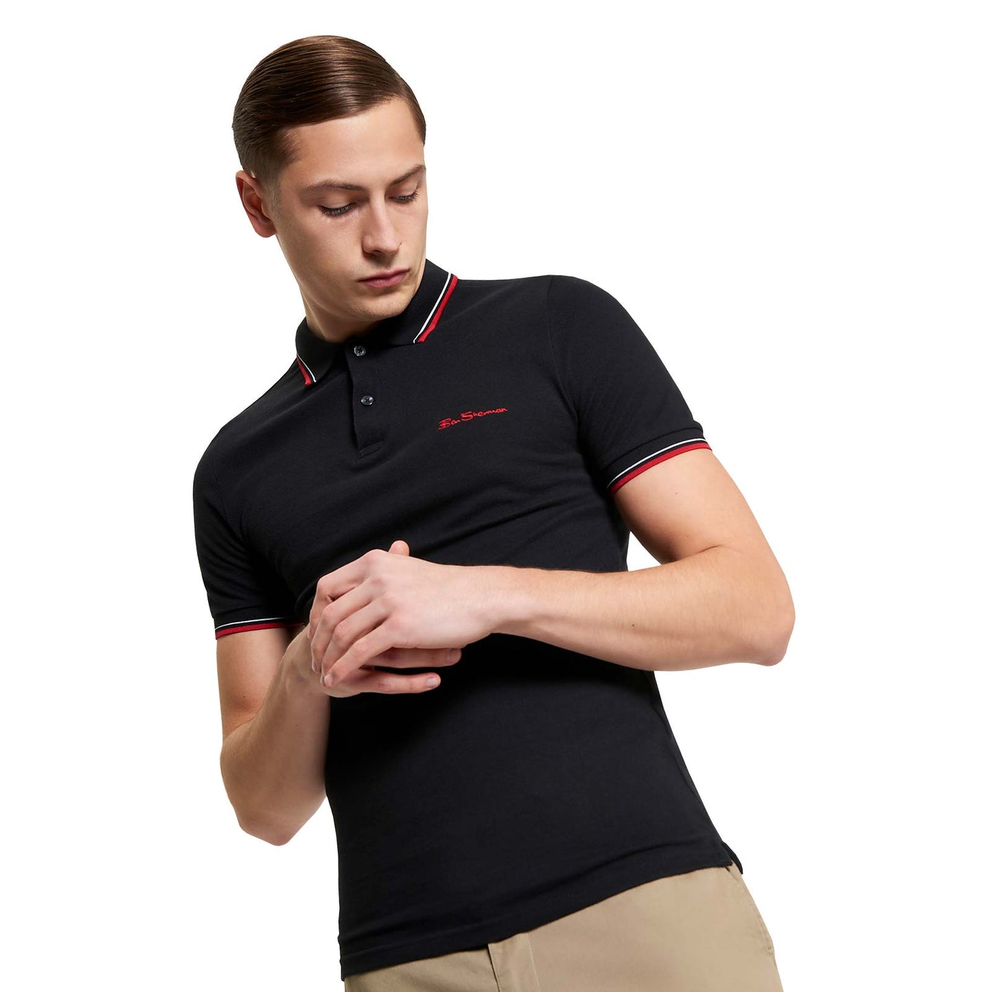 Ben Sherman Mens Signature Pique Short Sleeve Polo Shirt
