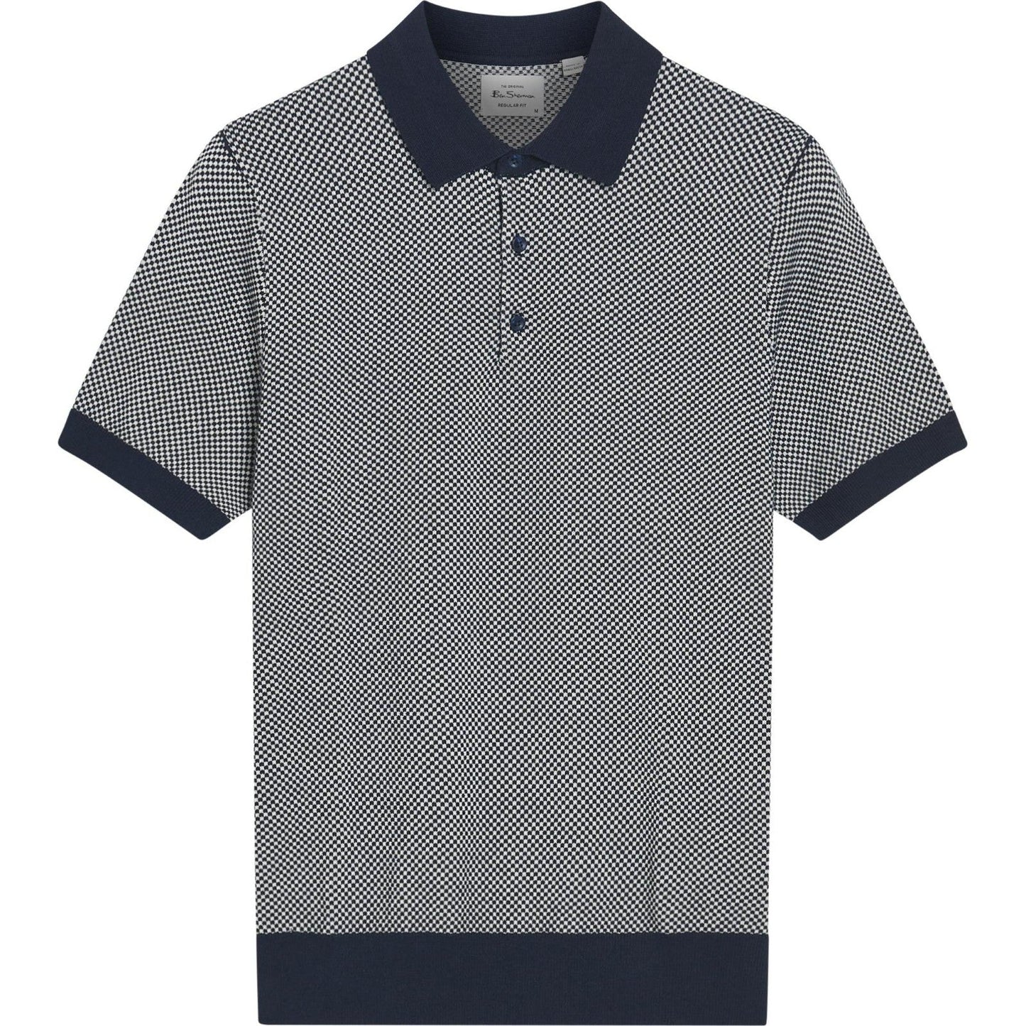 Ben Sherman Mens Bicoloured Textured Short Sleeve Polo Shirt