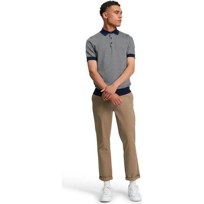 Ben Sherman Mens Bicoloured Textured Short Sleeve Polo Shirt