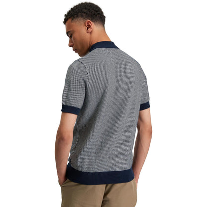 Ben Sherman Mens Bicoloured Textured Short Sleeve Polo Shirt