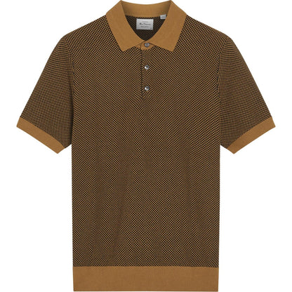 Ben Sherman Mens Bicoloured Textured Short Sleeve Polo Shirt