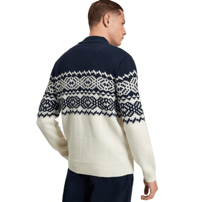 Ben Sherman Mens Mono Fairisle Crew Neck Knitwear Christmas Jumper