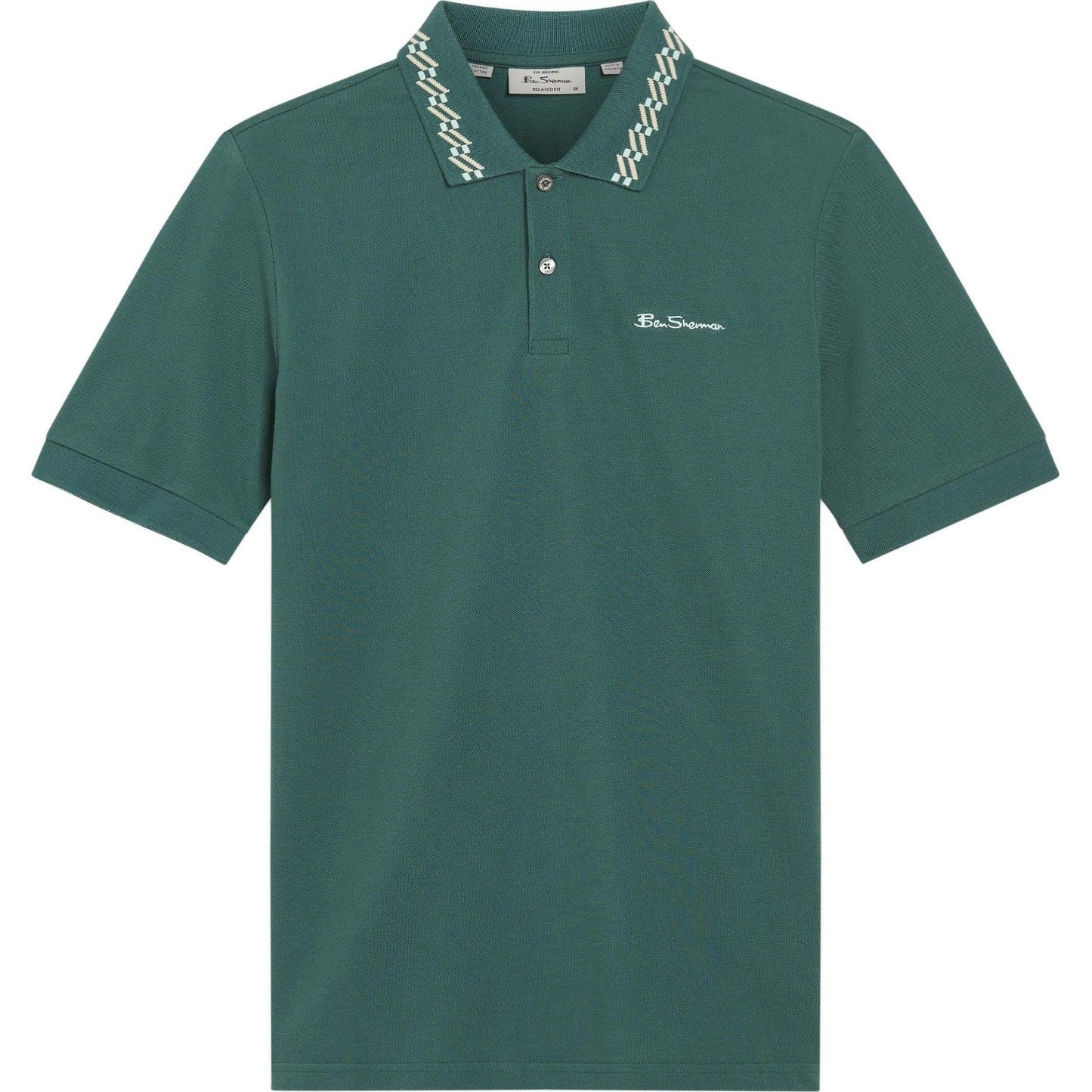 Ben Sherman Mens Collar Interest Big & Tall Short Sleeve Polo Shirt