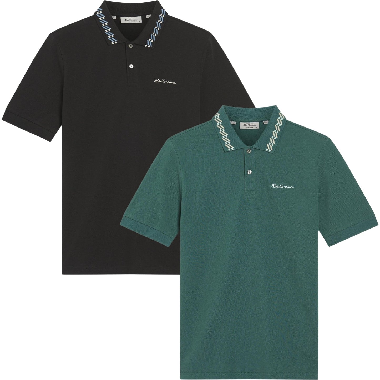 Ben Sherman Mens Collar Interest Big & Tall Short Sleeve Polo Shirt