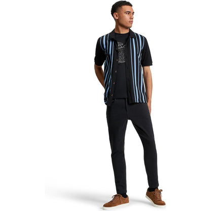 Ben Sherman Mens Button Through Stripe Short Sleeve Polo Shirt