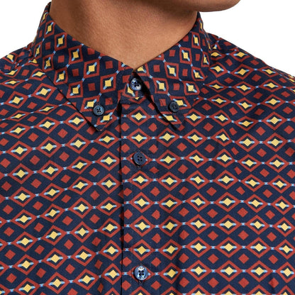 Ben Sherman Mens Craft Geo Print Short Sleeve Shirt