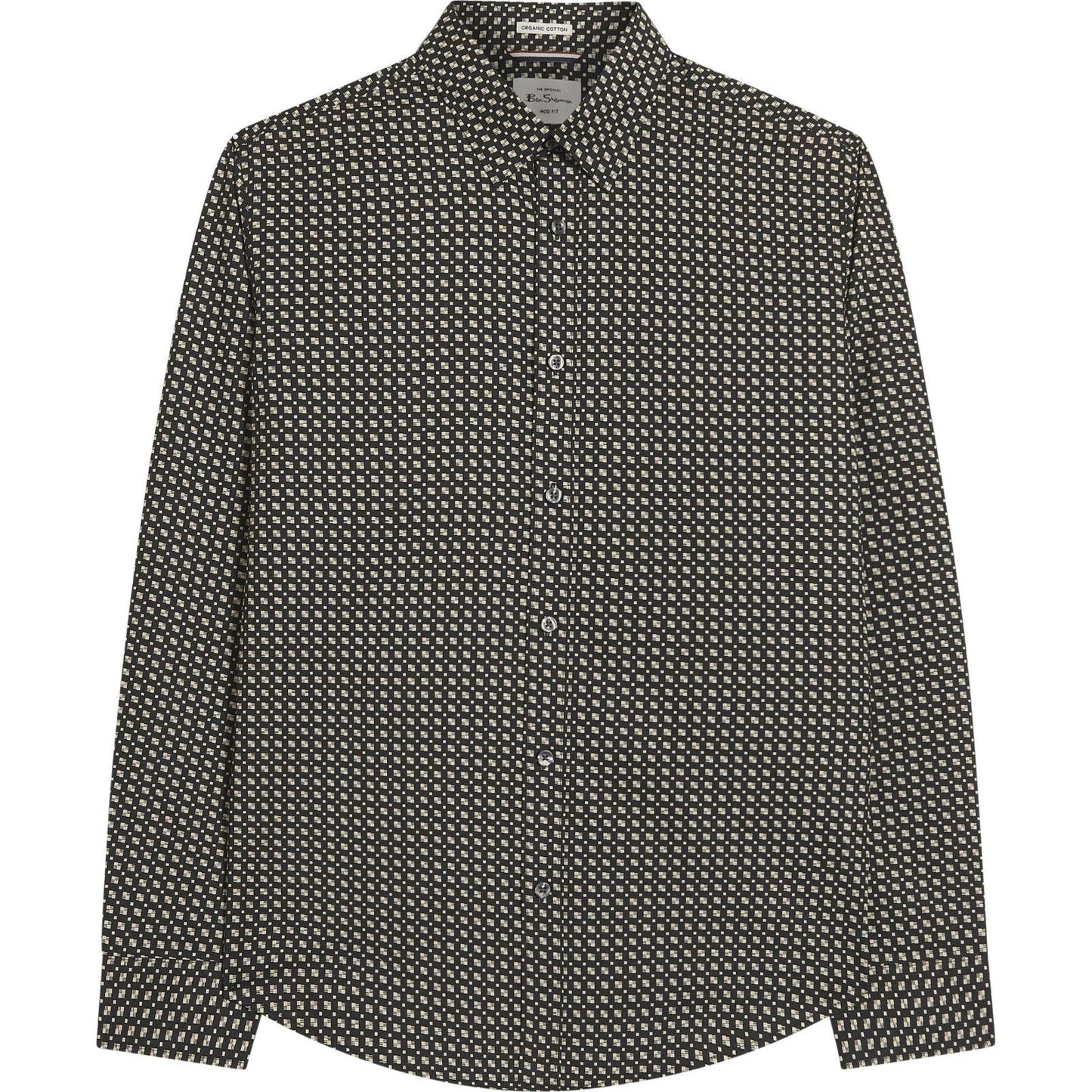 Ben Sherman Mens Mono Block Print Long Sleeve Shirt