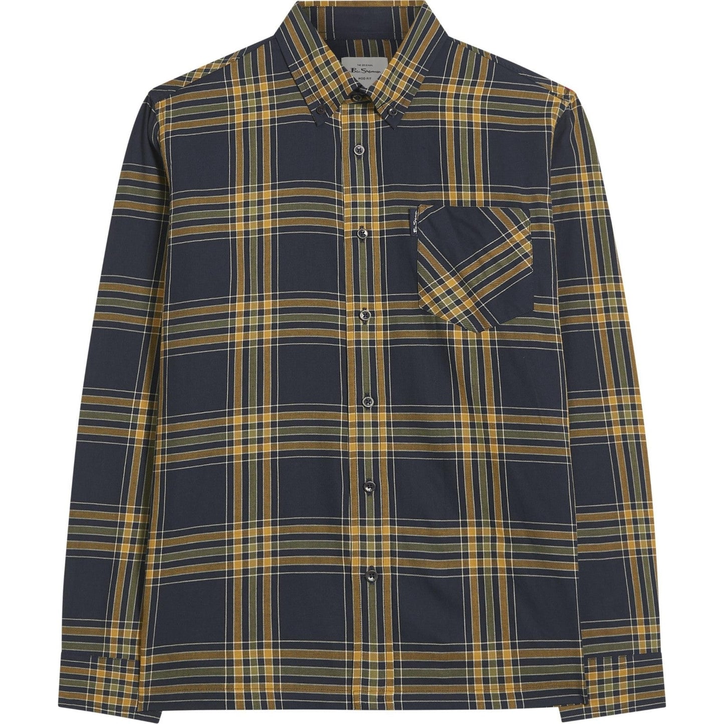 Ben Sherman Mens Grid Check Big & Tall Long Sleeve Shirt