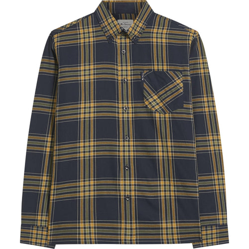 Ben Sherman Mens Grid Check Big & Tall Long Sleeve Shirt