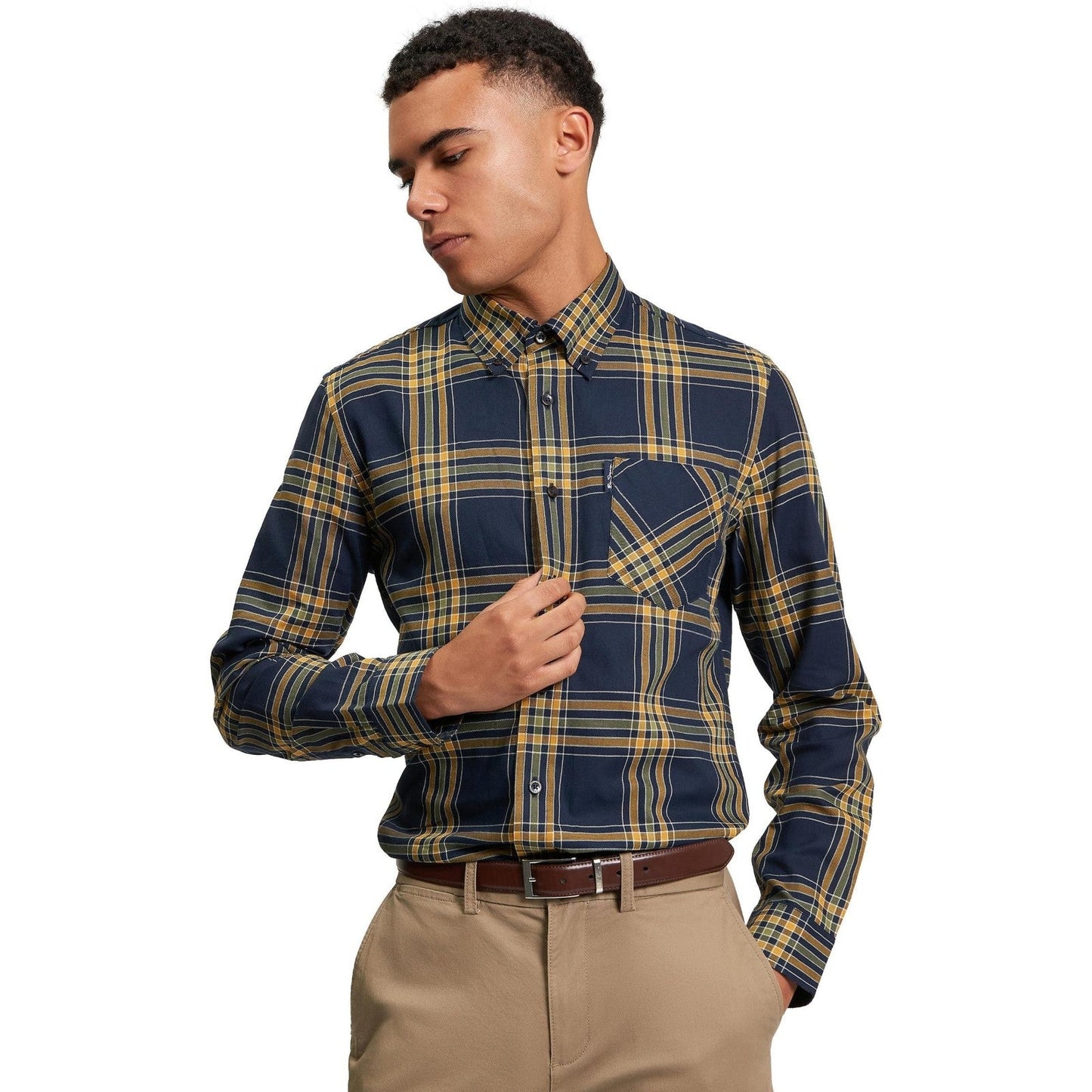 Ben Sherman Mens Grid Check Long Sleeve Shirt