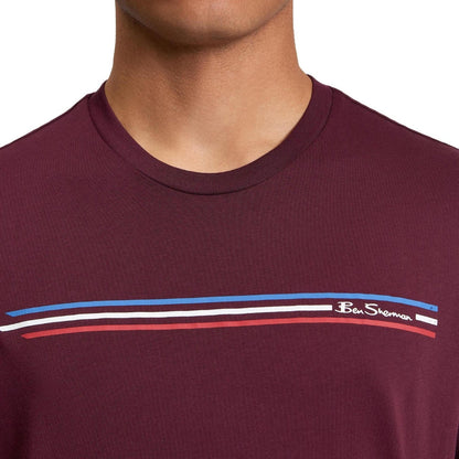Ben Sherman Mens Core Stripe Graphic Short Sleeve T-Shirt