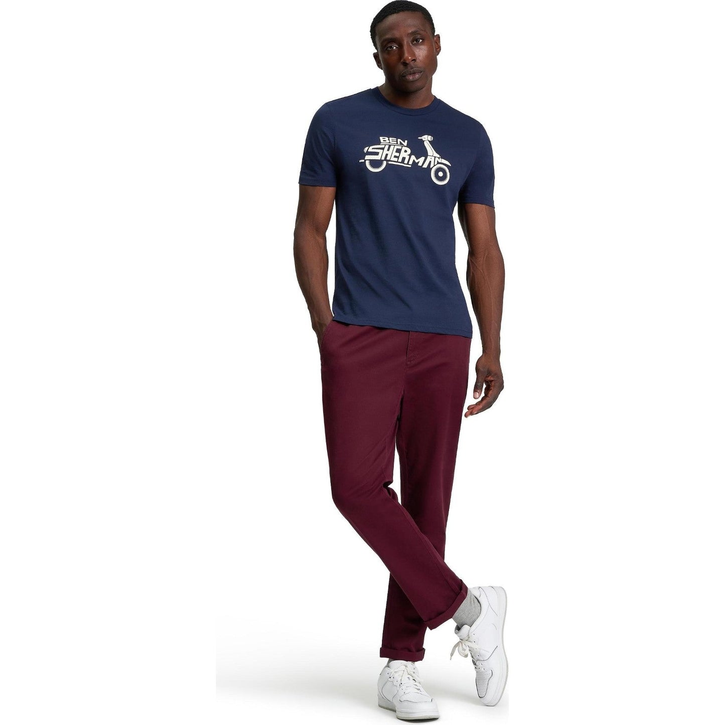 Ben Sherman Mens Brand Scooter Graphic Short Sleeve T-Shirt