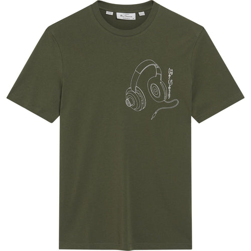 Ben Sherman Mens Headphone Tee Big & Tall Short Sleeve T-Shirt