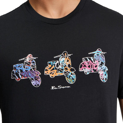 Ben Sherman Mens Scooter Spray Graphic Short Sleeve T-Shirt